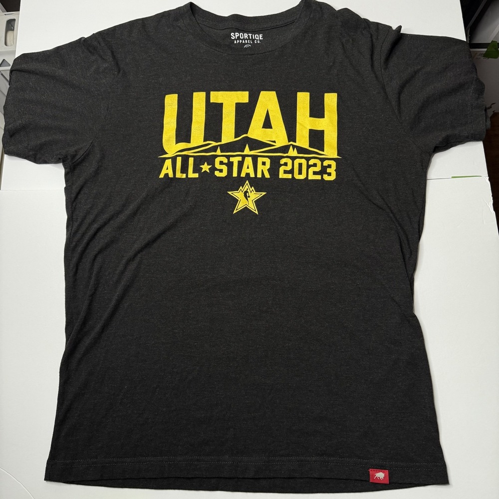 Utah All Star 2023 Shirt Mens XL Black Yellow NBA Basketball Sportiqe Tee